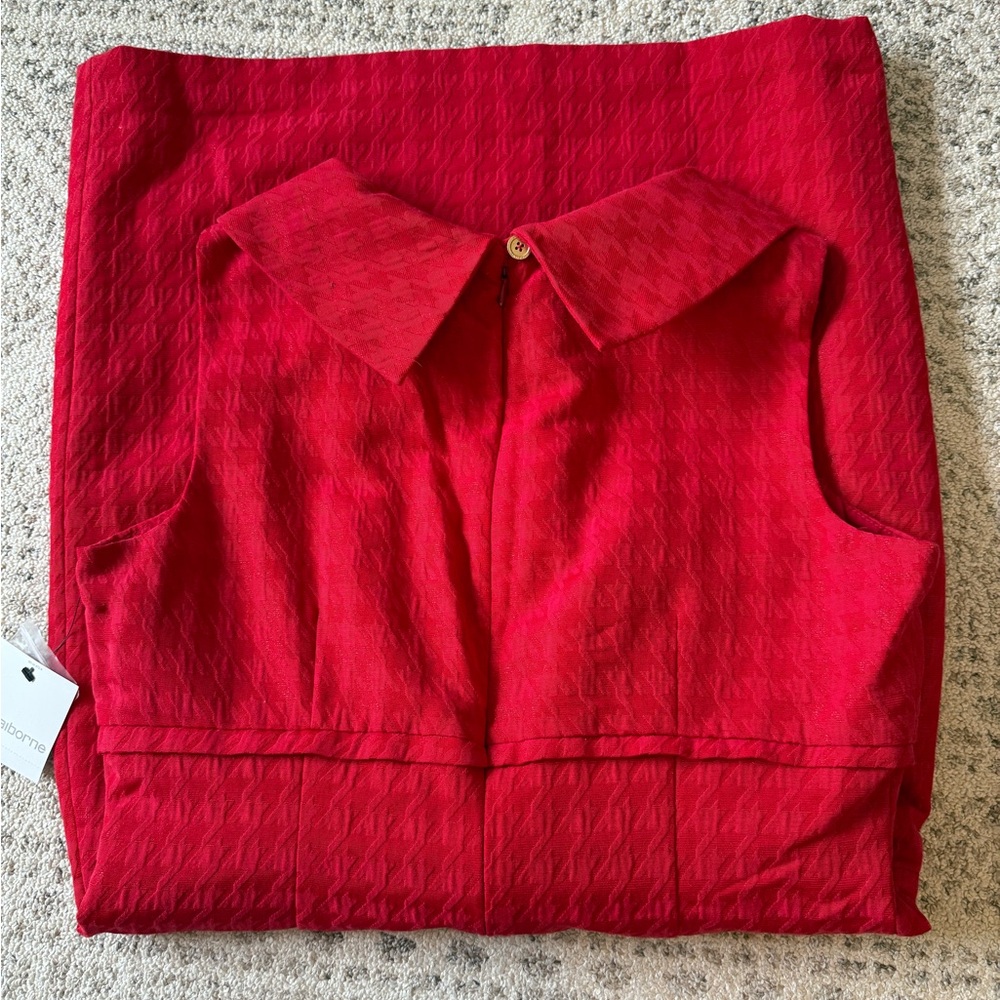 NWT Liz Claiborne Cabaret Red Houndstooth Dress - Picture 10 of 11